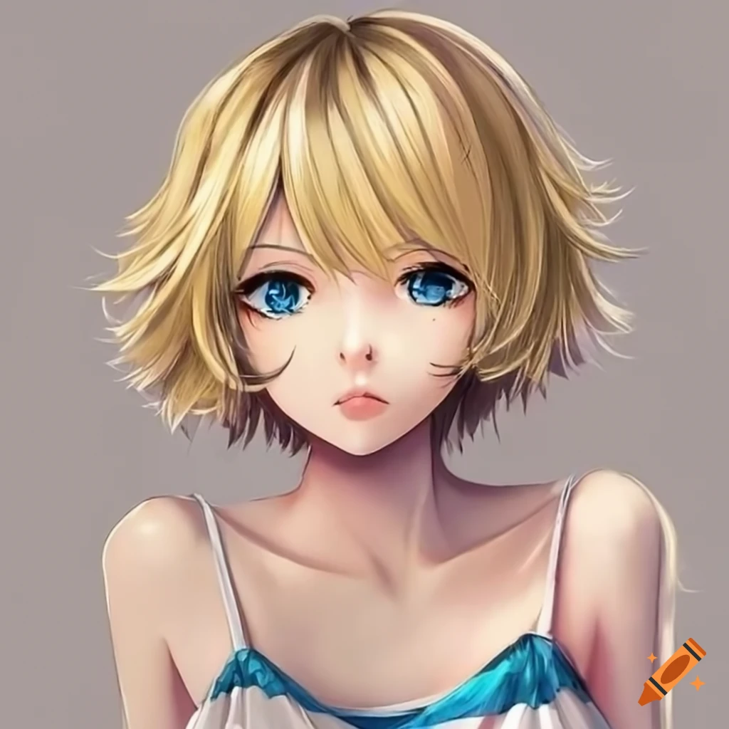 short blonde hair anime girl