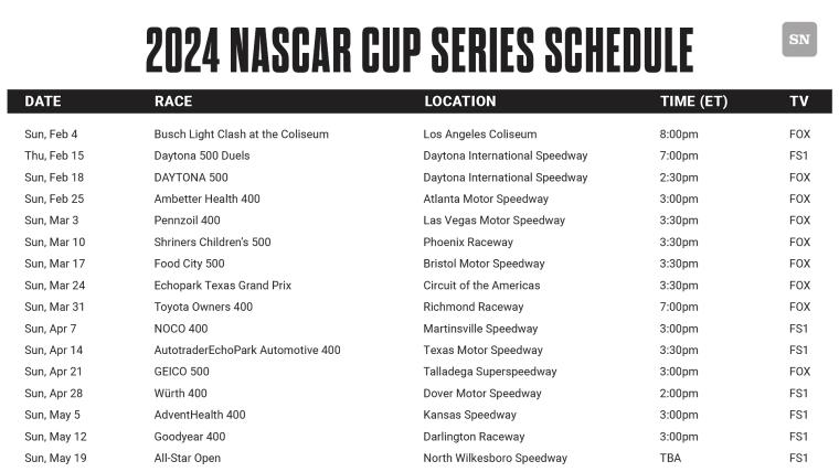 nascar tv schedule