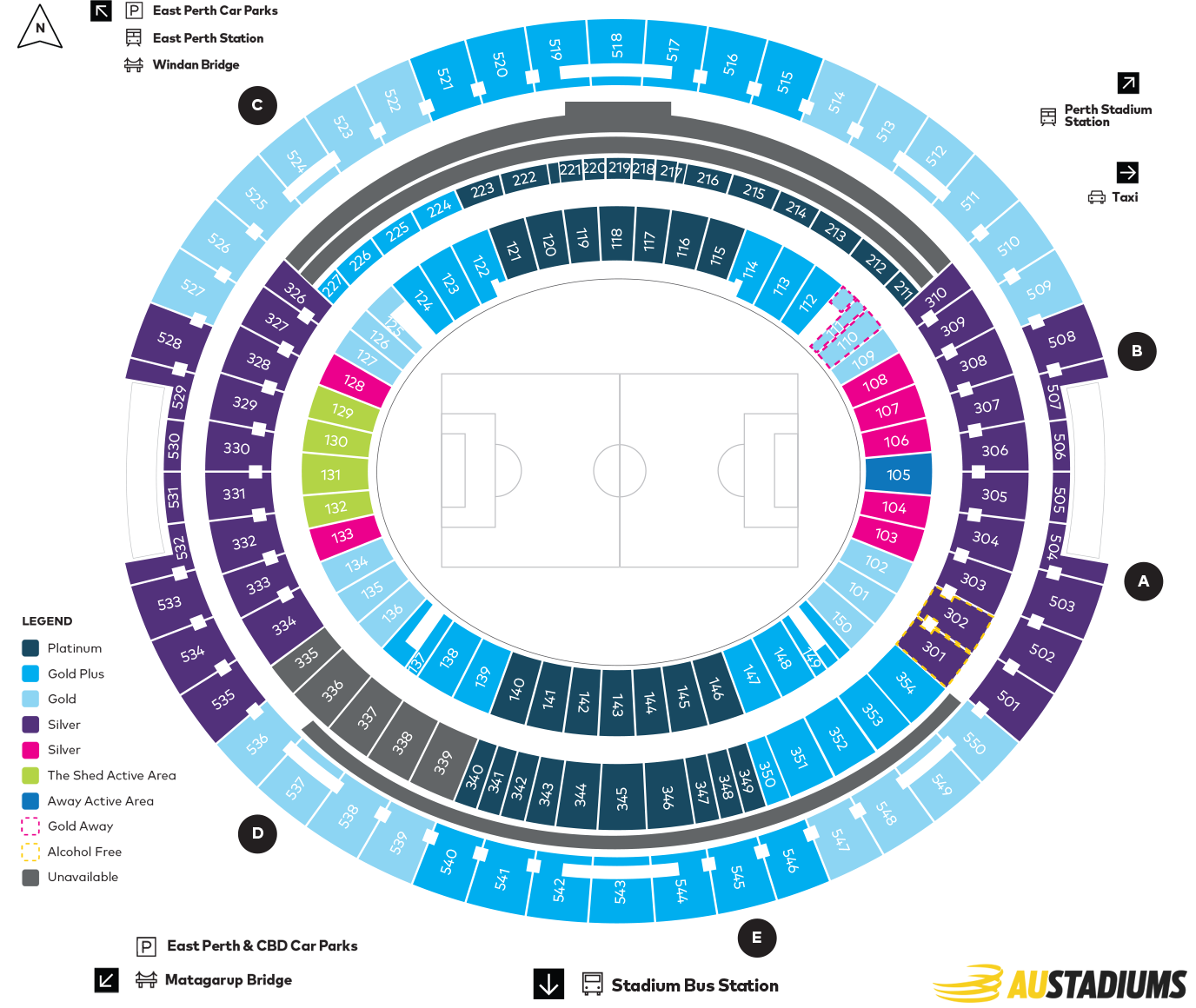 optus stadium virtual seating map