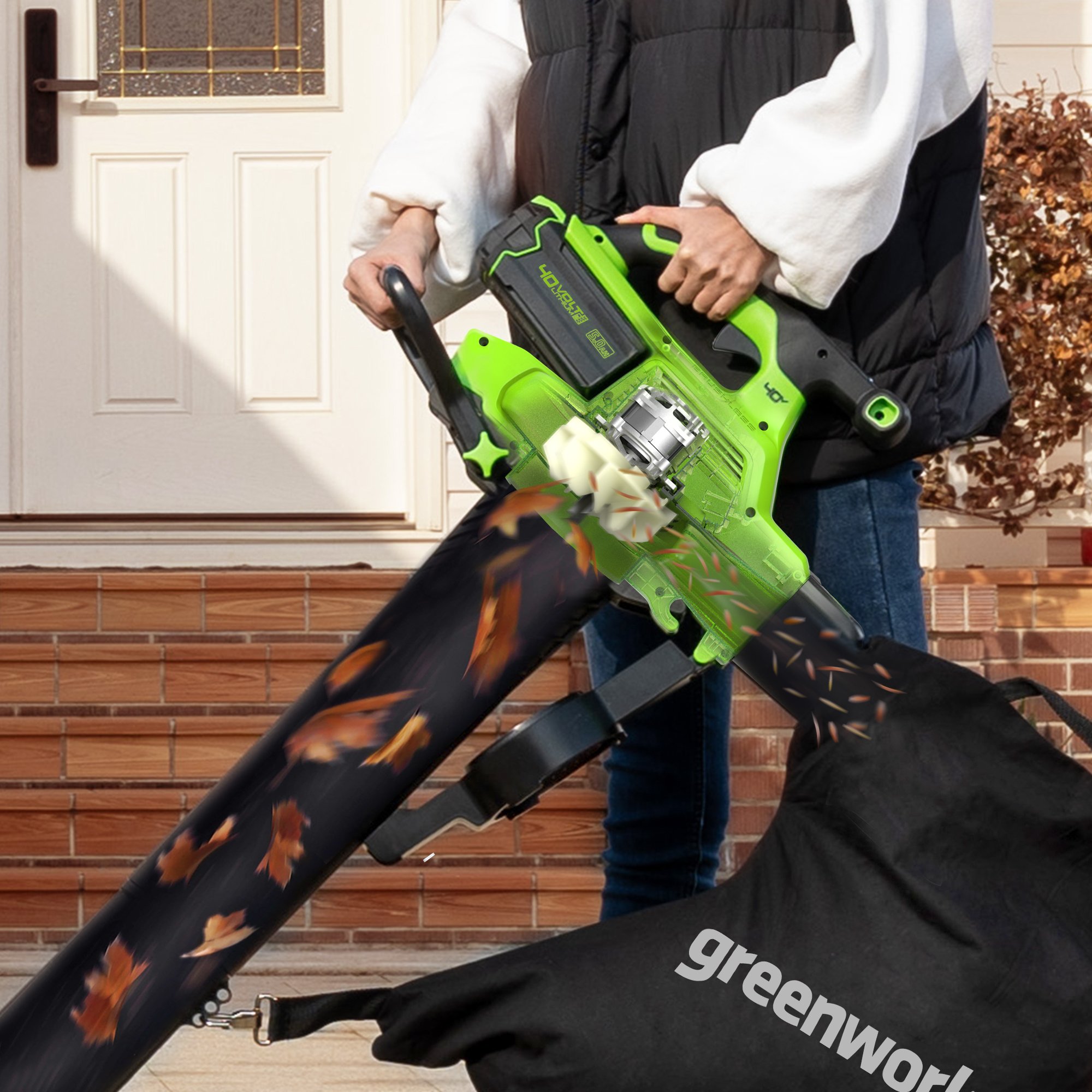 greenworks leaf blower and vacuum 40v cordless