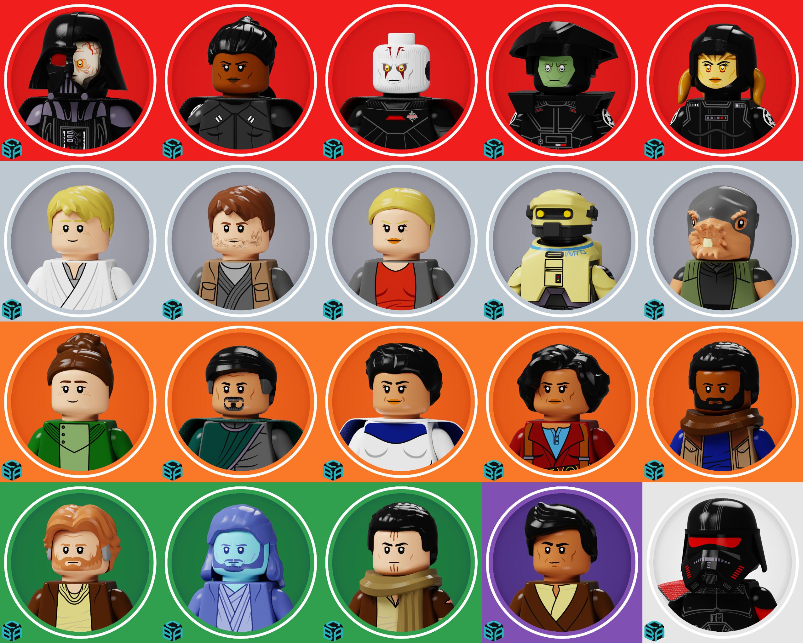 lego star wars character circles