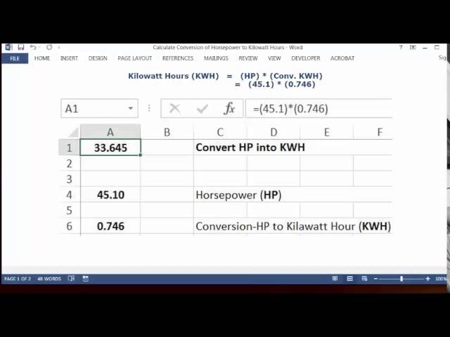 hp to kilowatt conversion