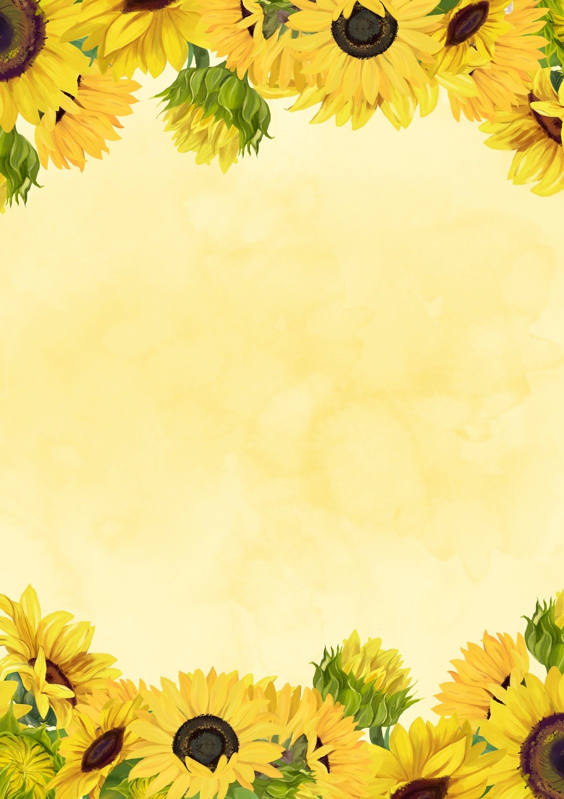 sunflower wedding invitation template