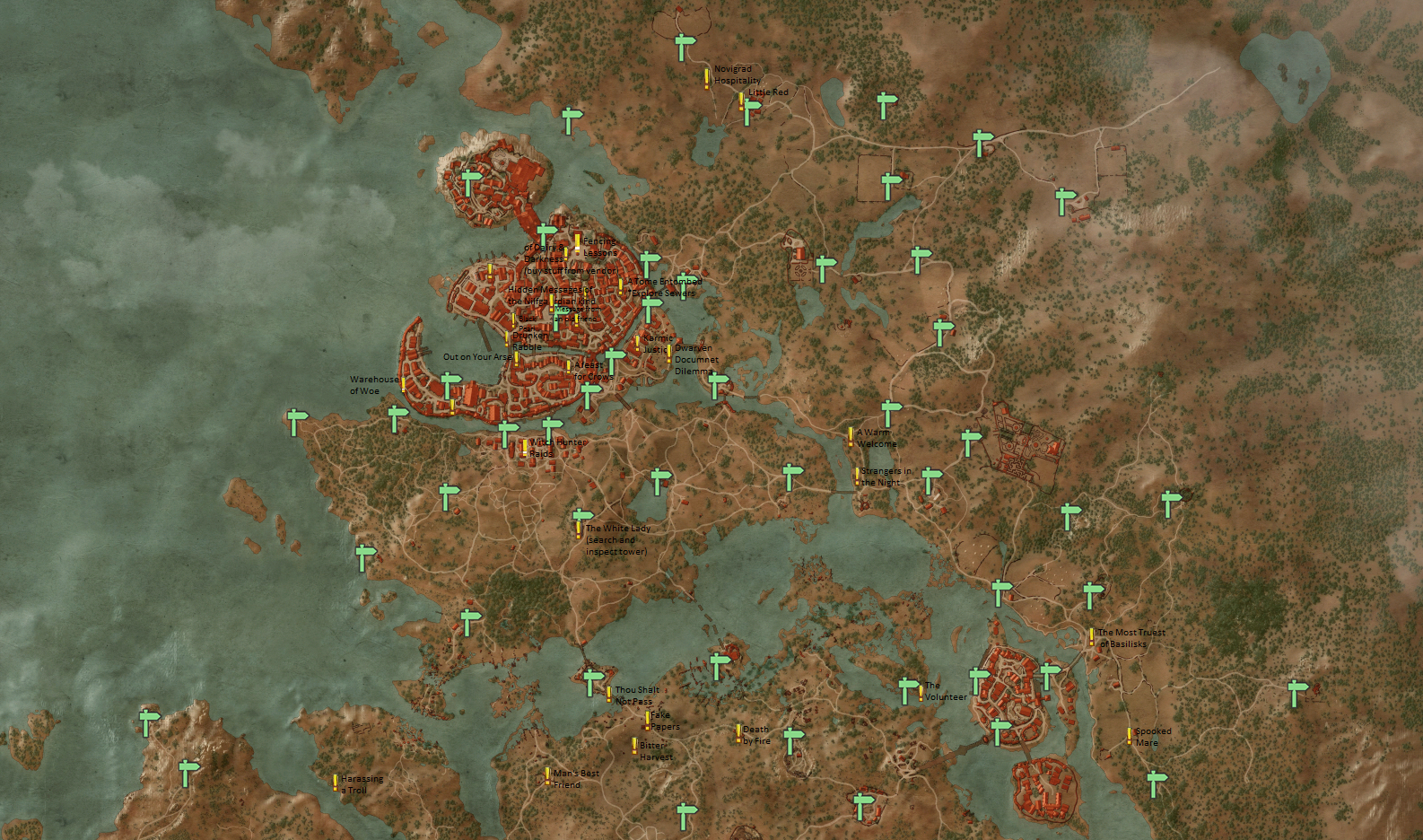 the witcher 3 quest map