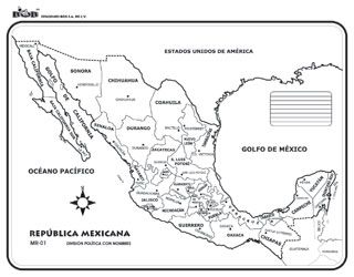 planisferio de la república mexicana con nombres