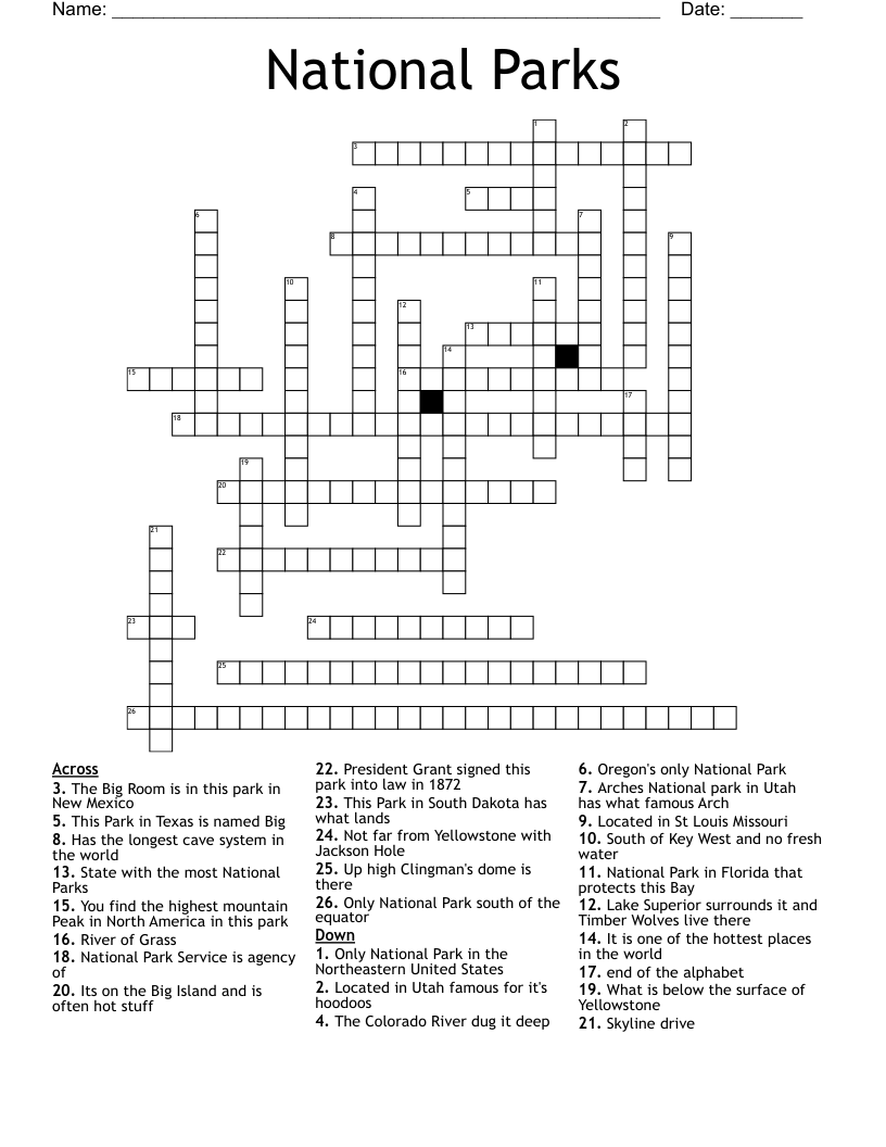 maine national park crossword clue