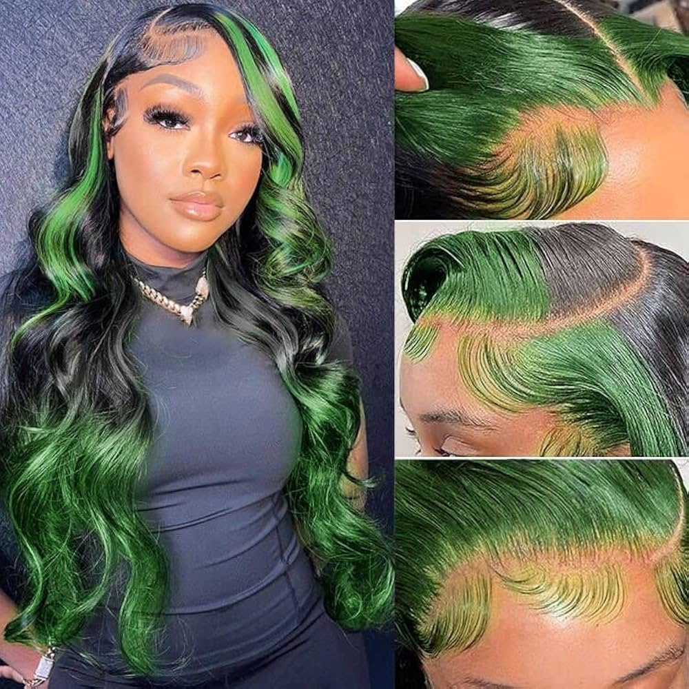 green ombre wig