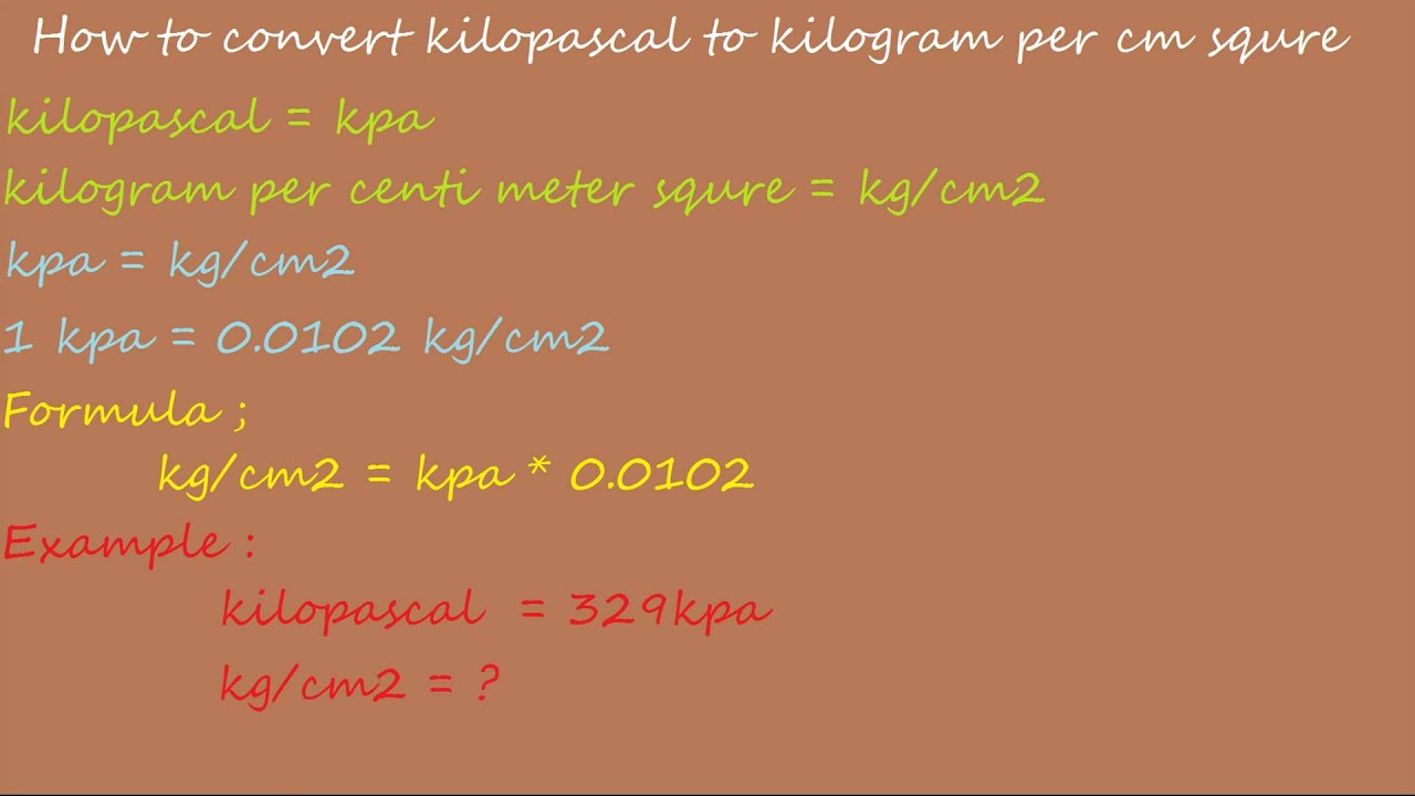 5 kpa to kg/m2