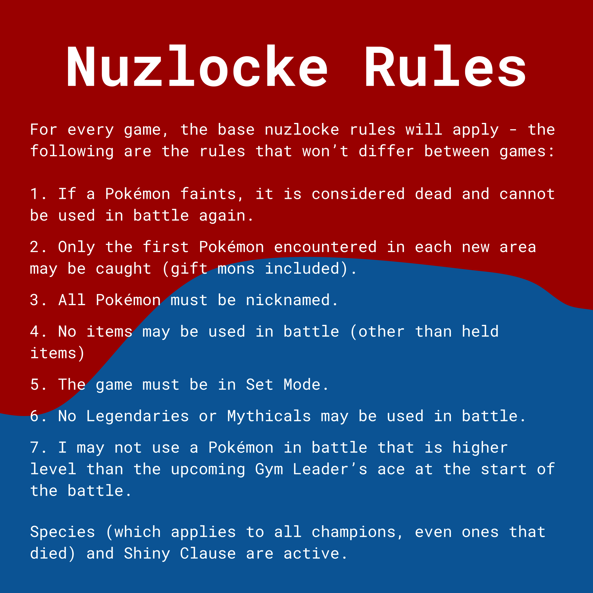 pokemon nuzlocke rules