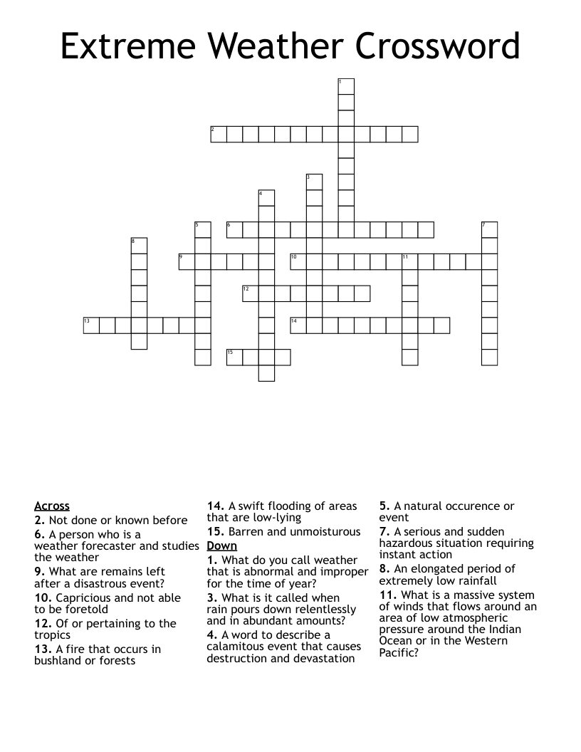 extreme crossword clue