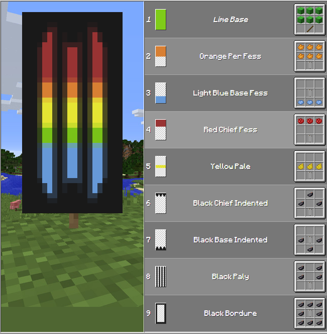 minecraft rainbow banner