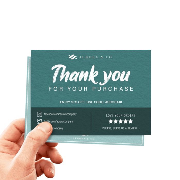 thank you for your purchase cards