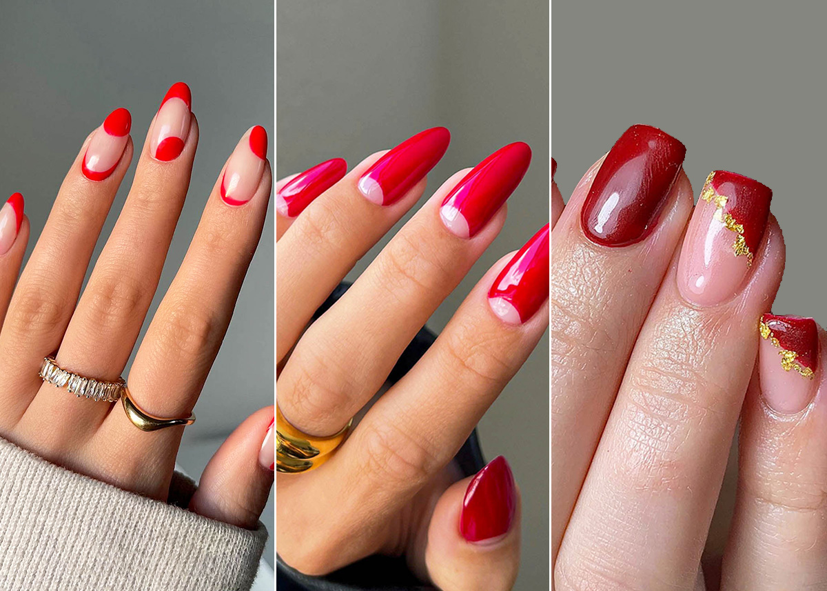 uñas elegantes rojas