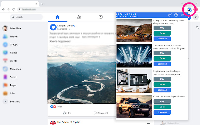 fb video downloader chrome extension