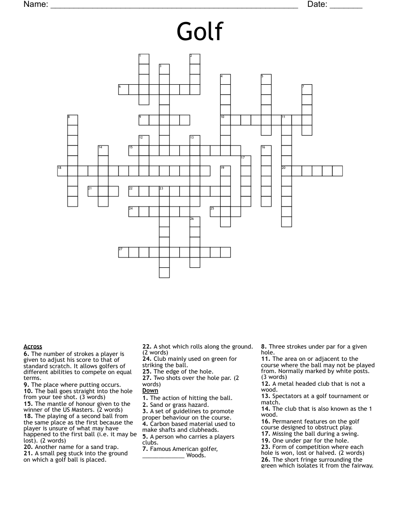 spectators at a golf match crossword