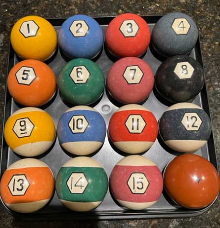 antique pool balls