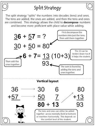 split strategy addition worksheets