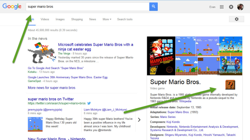 super mario bros google easter egg