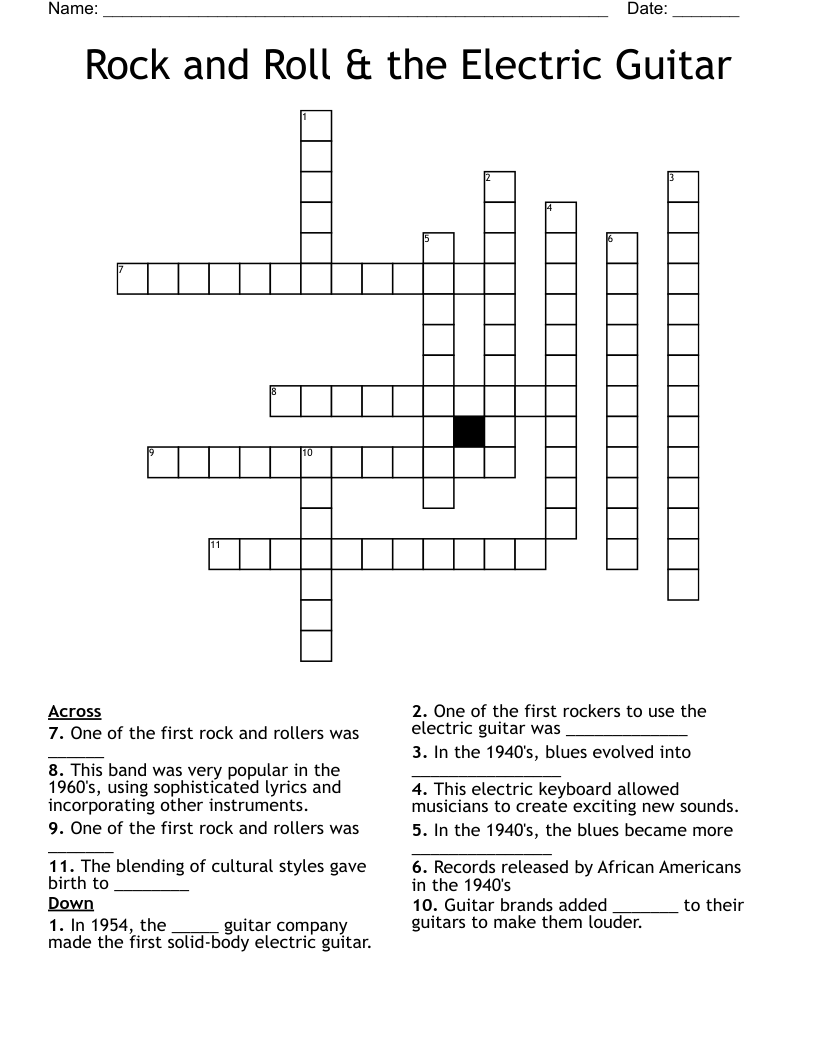 guitar players crossword