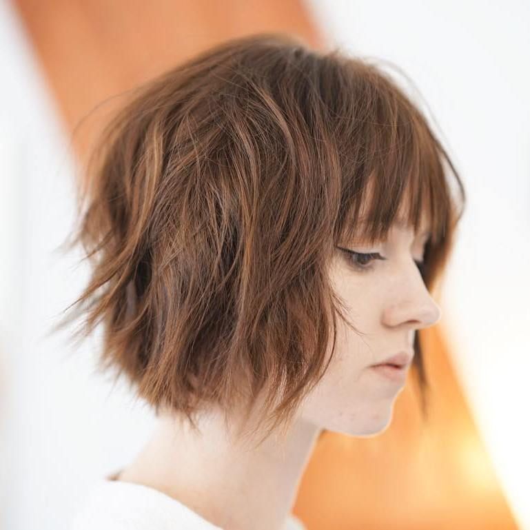 short shaggy bob haircuts with bangs