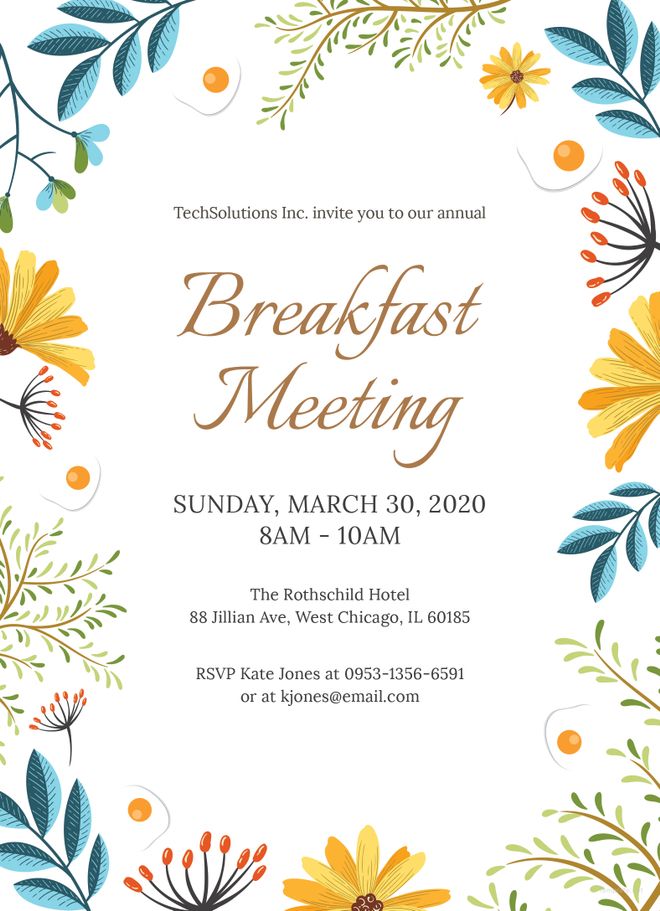 breakfast invitation template free