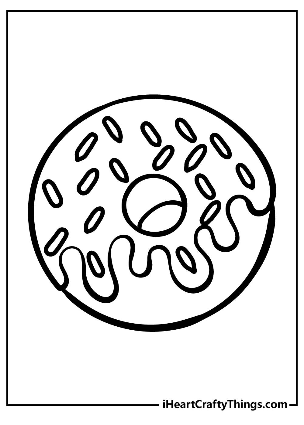 printable cute donut coloring page