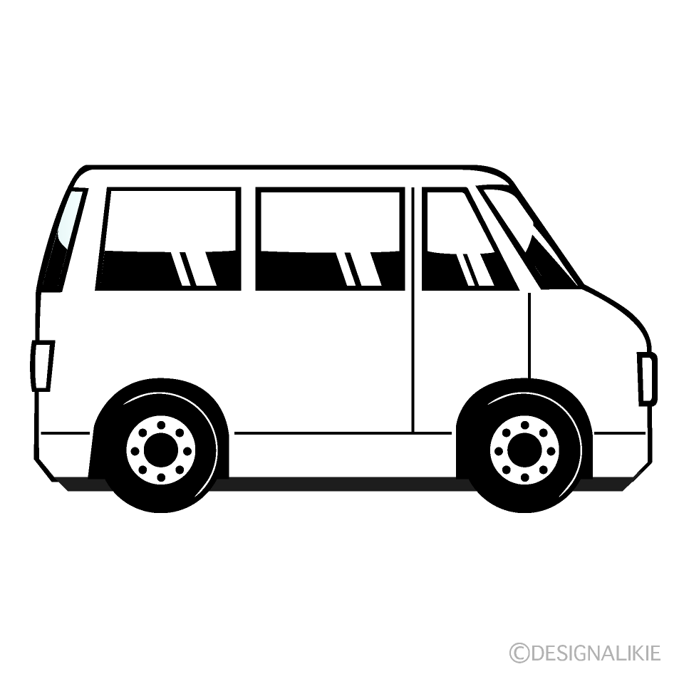 van clipart black and white