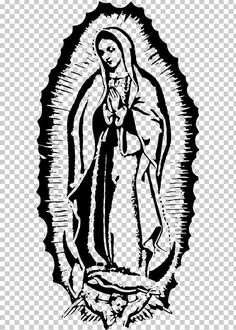 imagen virgen de guadalupe blanco y negro