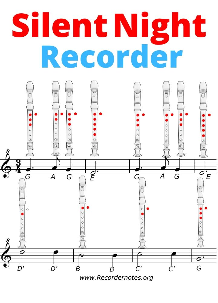 silent night recorder sheet music