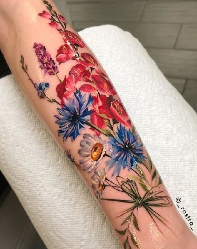 color tattoo flowers