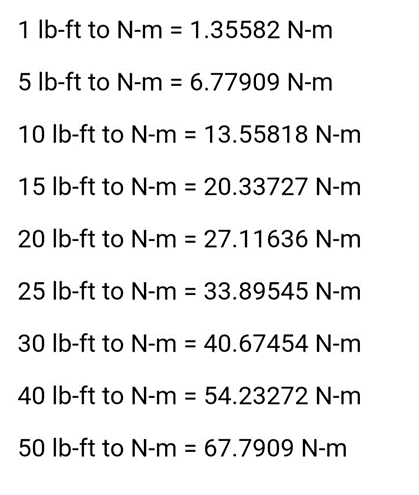 newton meters to ft pounds