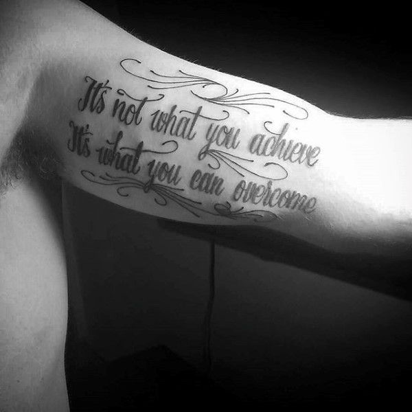 male inner bicep tattoo quotes