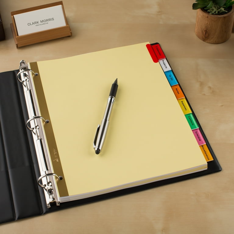 binder notebook with dividers