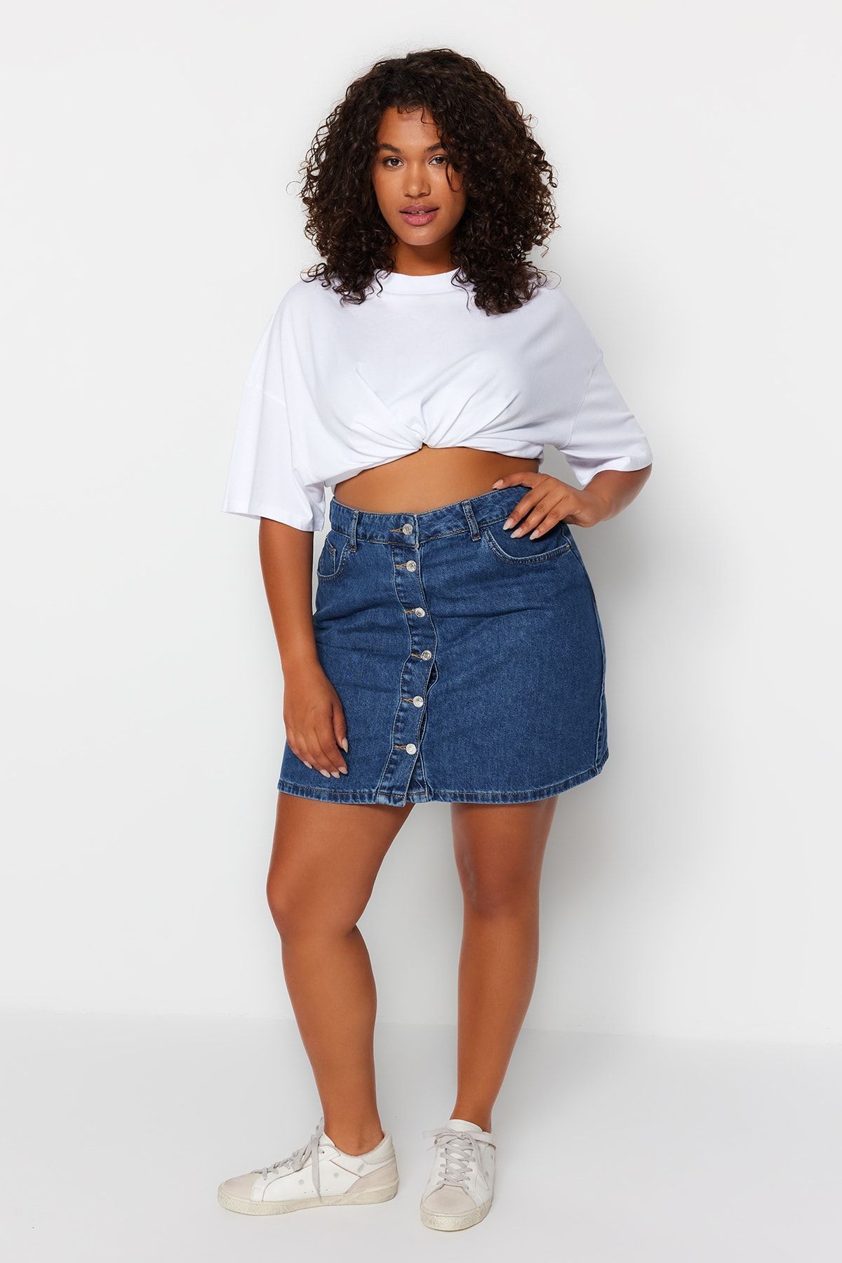 plus size jeans skirt