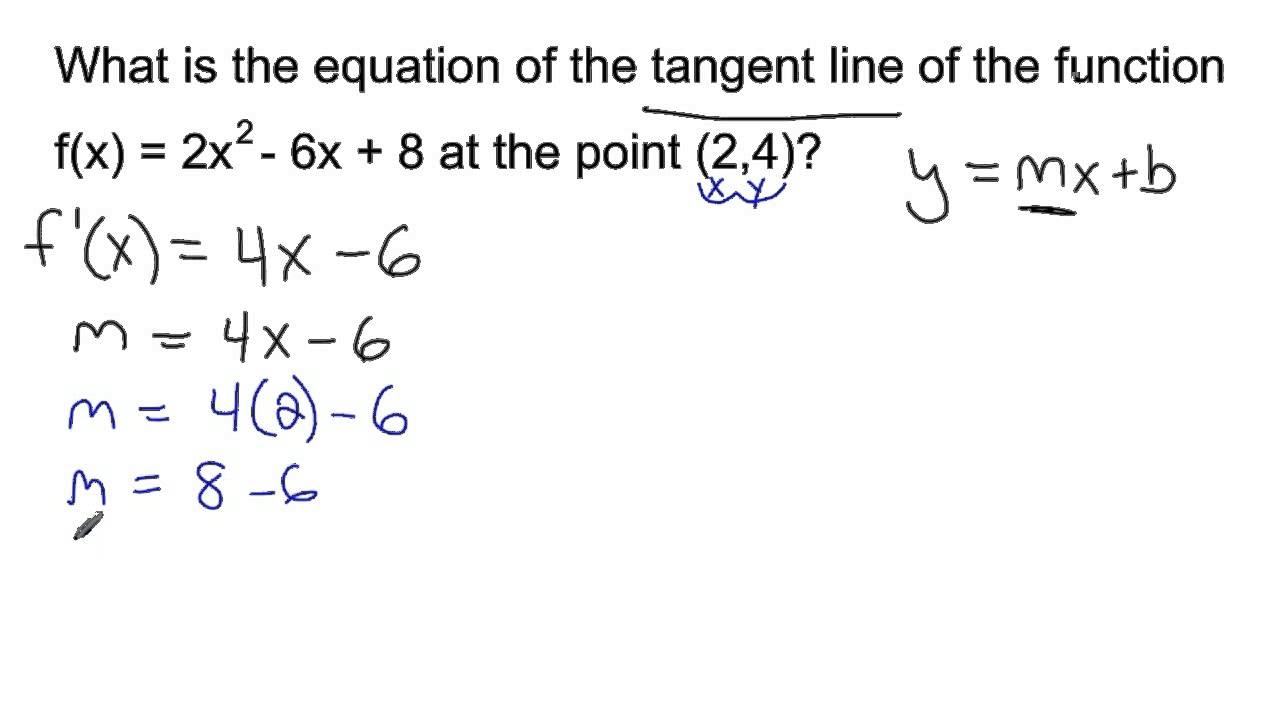 how to find the equation for a tangent line