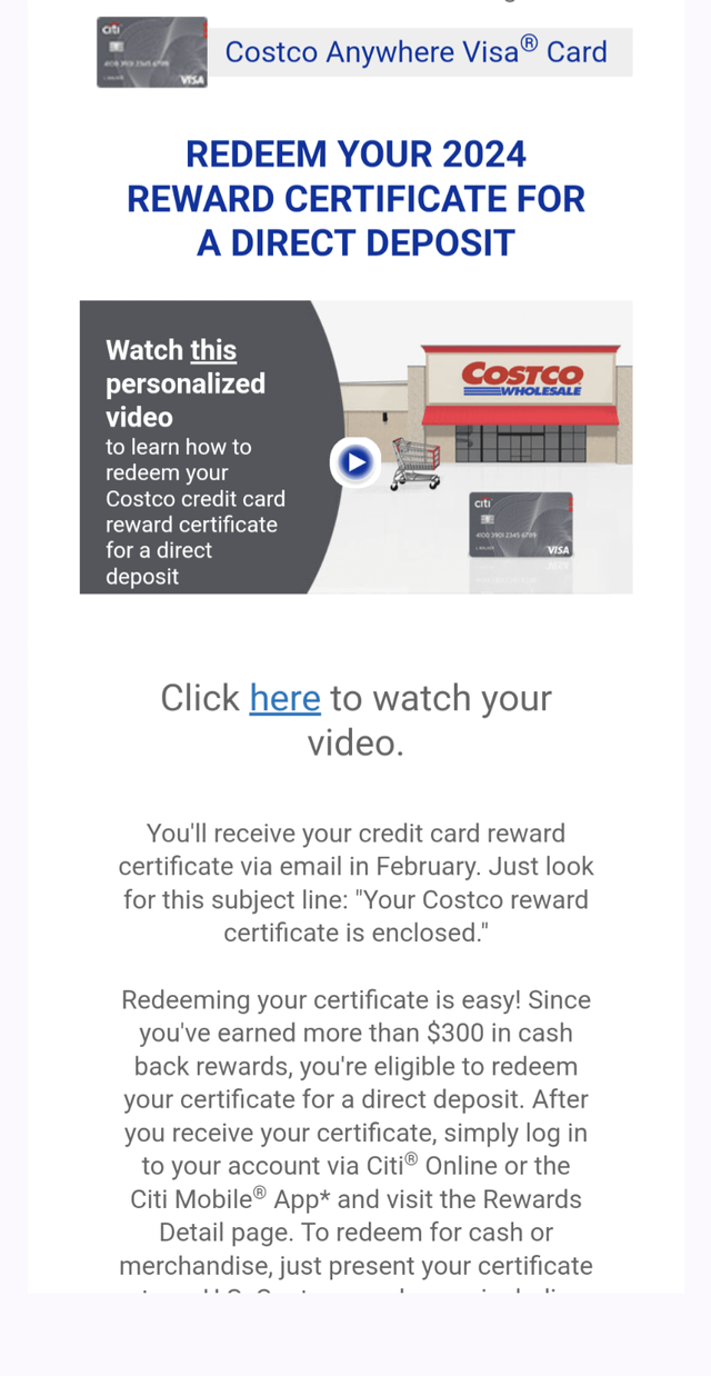 costco rewards direct deposit