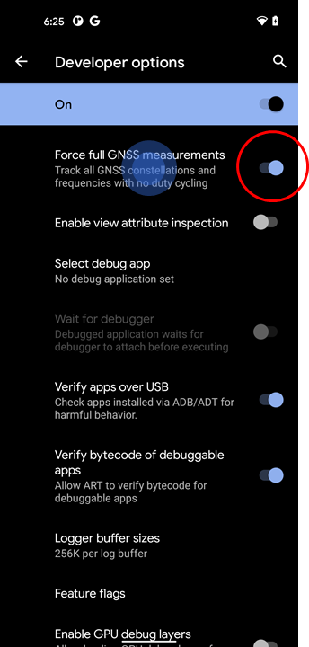 force full gnss measurements