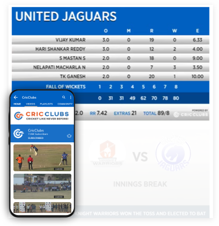 cricclubs live score