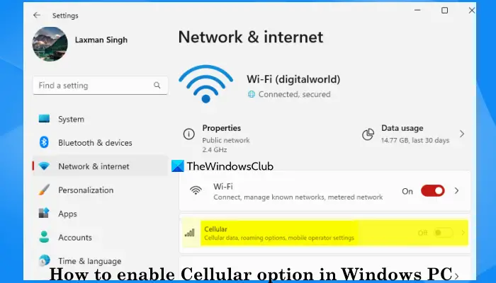 cellular driver for windows 10