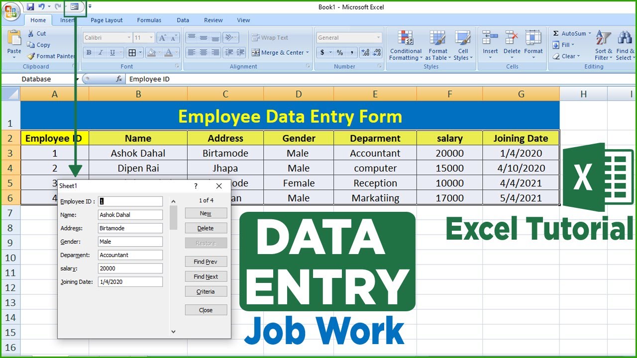 data entry work