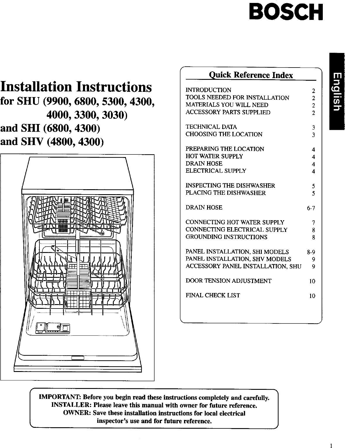 bosch dishwasher owners manual