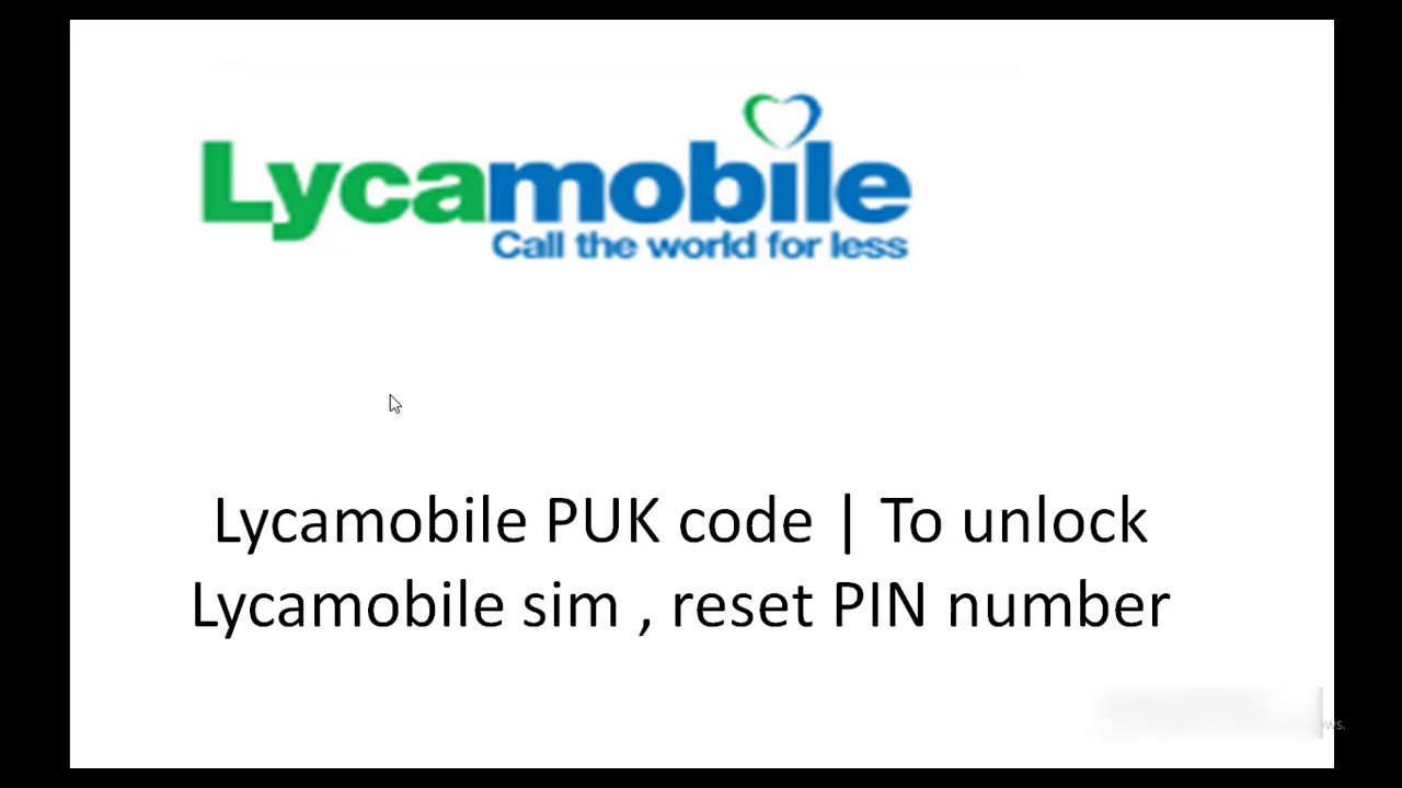 puk code for lycamobile