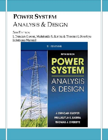 modern power system analysis solution pdf
