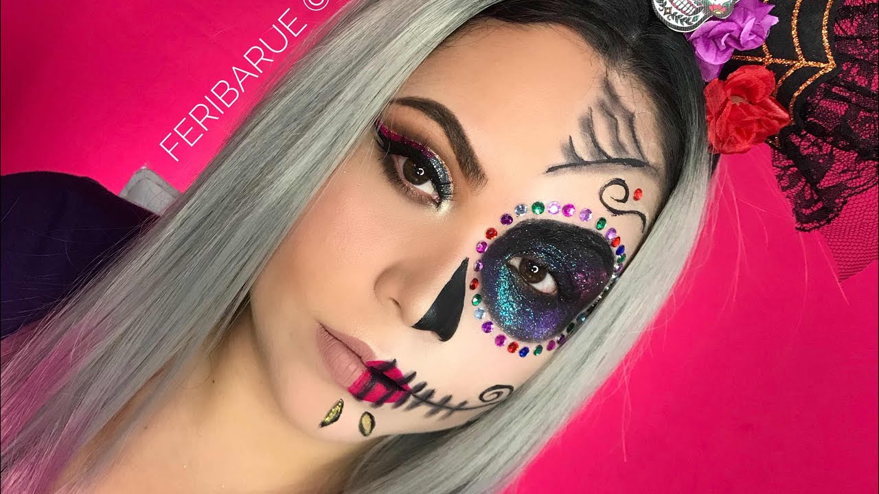 maquillaje catrinas media cara