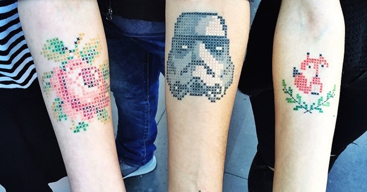 cross stitch tattoo