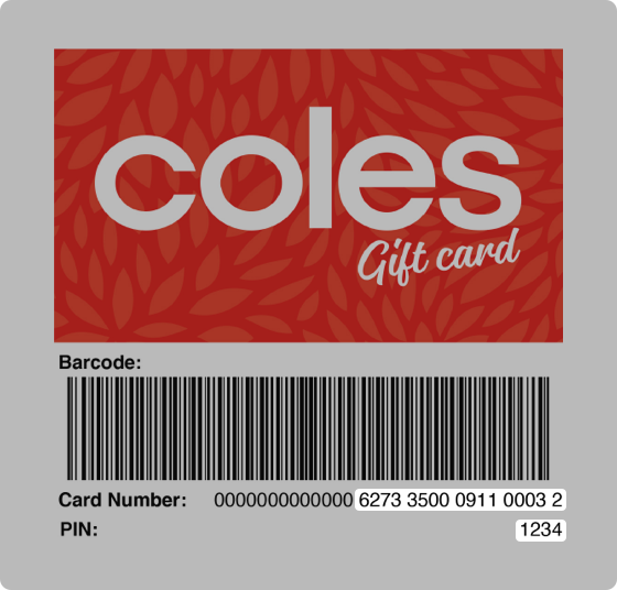 how to check coles myer gift card balance