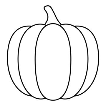 black and white clipart pumpkin