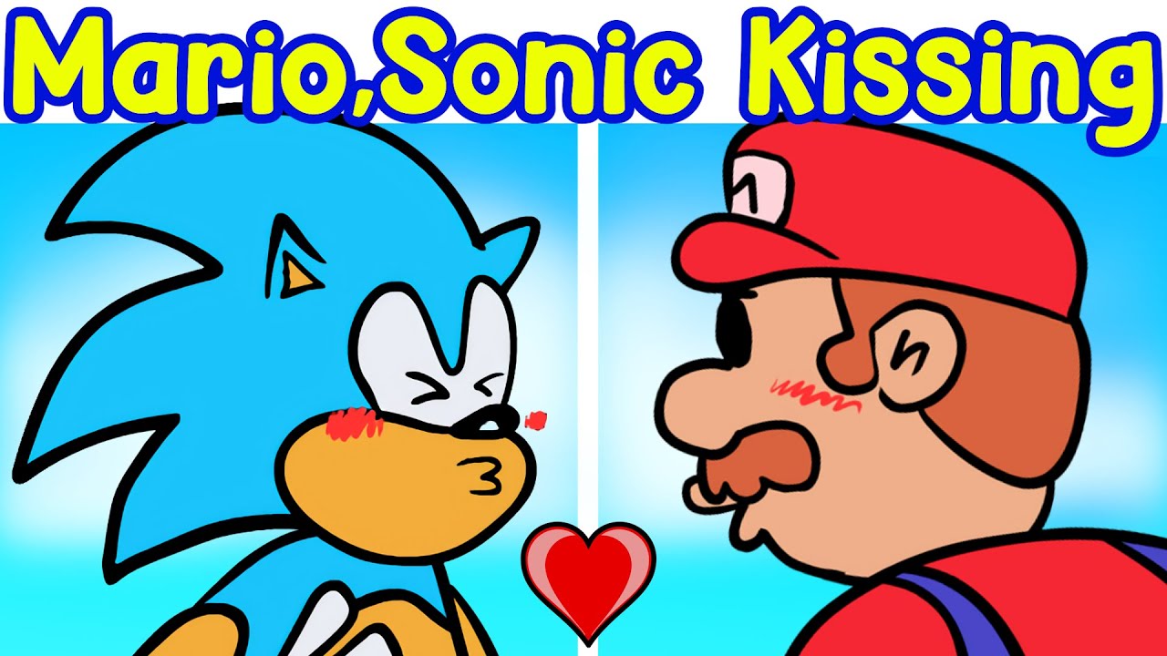 sonic and mario kissing