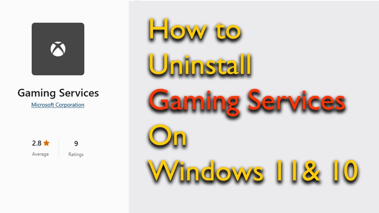 how to remove gaming services