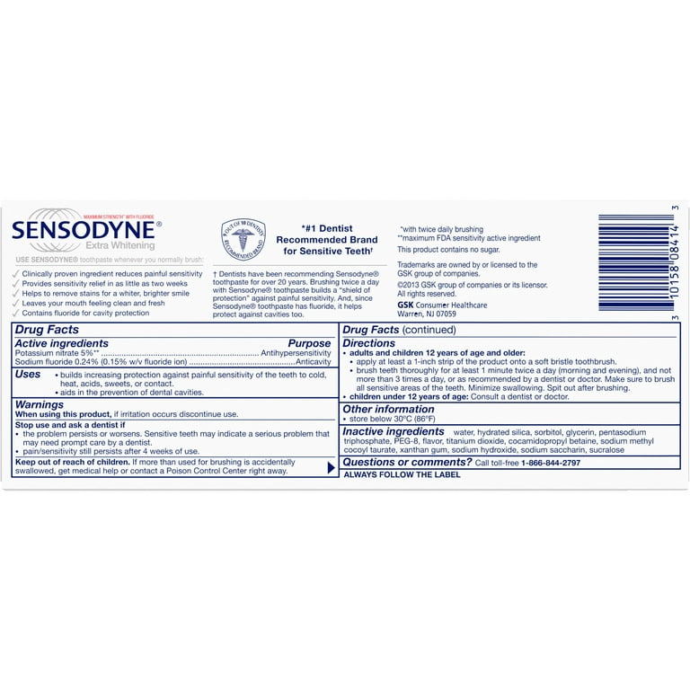 sensodyne toothpaste ingredients